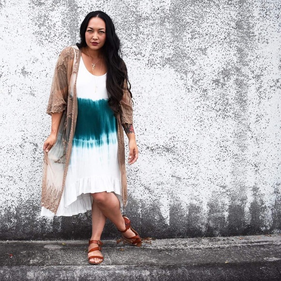 RESTOCKED!! 🚨 Mocha Geometric Kimono - Picture 6 of 6